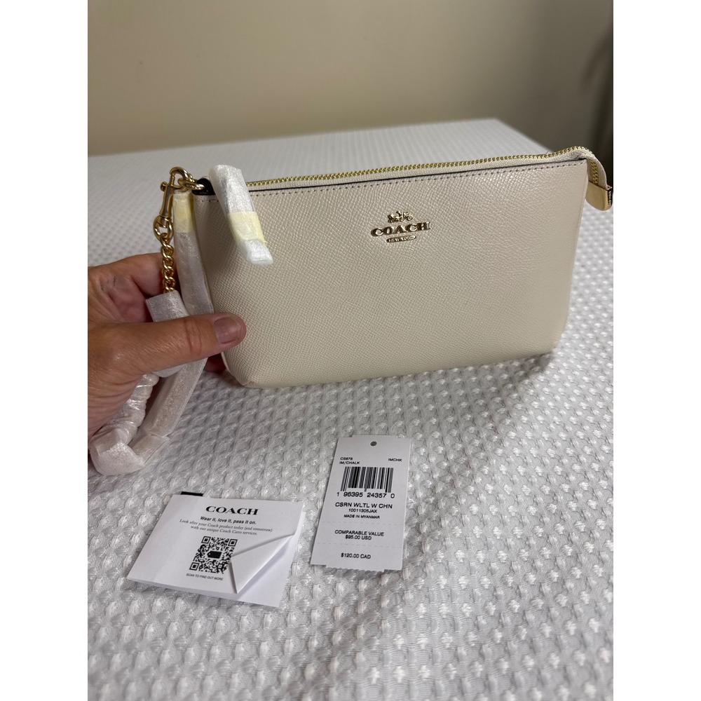 Coach Wristlet Women CSRN WLTL W CHN Chalk C5678 NWT